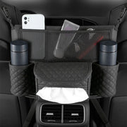 leather car seat storage bag with drink holders, view 7 - MRSLM
