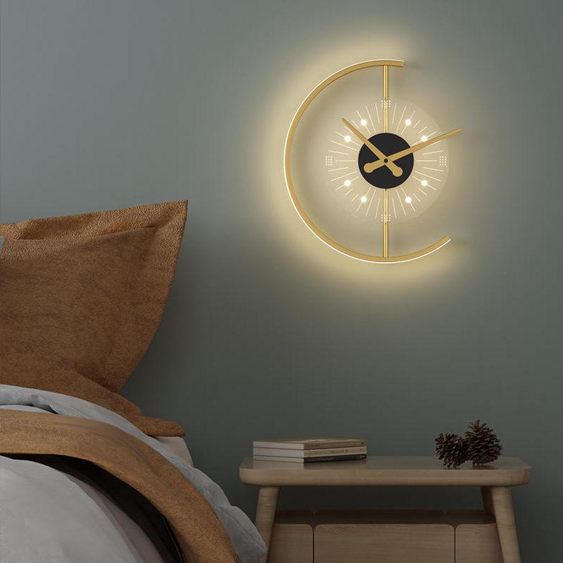 LED wall lamp with clock, view 4 - MRSLM