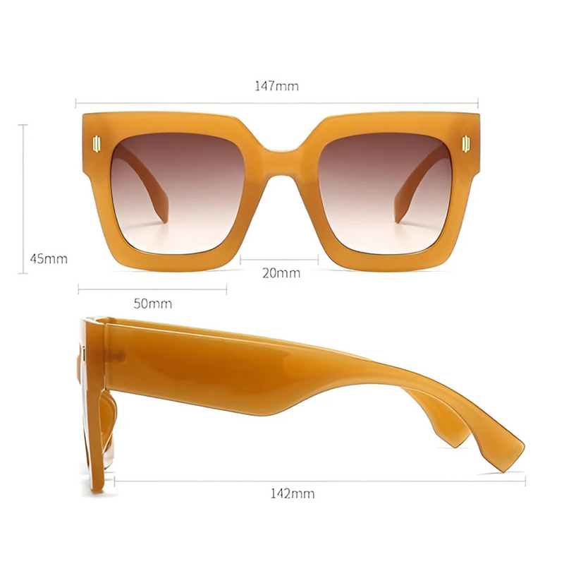 retro square frame cat eye sunglasses, view 11 - MRSLM