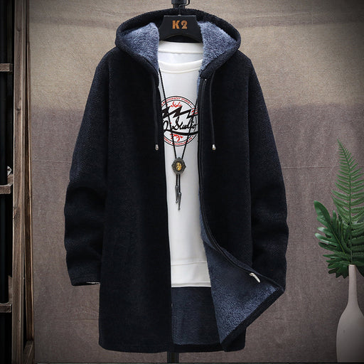 Men's fleece-lined hooded sweater jacket, view 3 - MRSLM