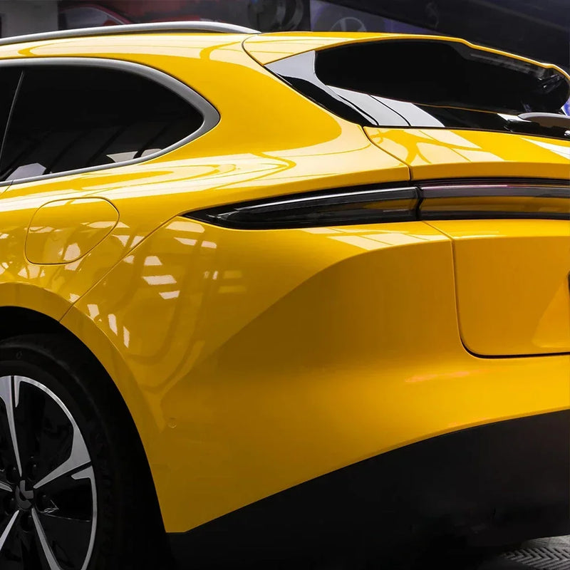 glossy deep yellow vinyl car wrap, view 4 - MRSLM