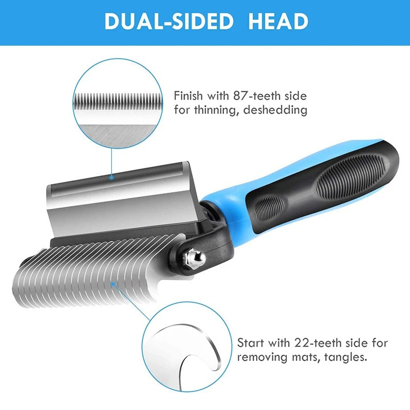 Professional 2-in-1 dog grooming brush, view 3 - MRSLM