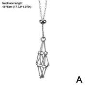 crystal stone holder necklace, view 5 - MRSLM