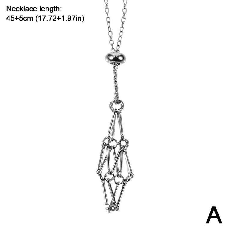 crystal stone holder necklace, view 5 - MRSLM