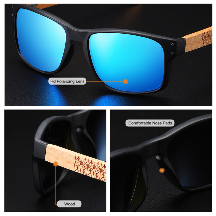 Handmade Beechwood Polarized Pilot Sunglasses