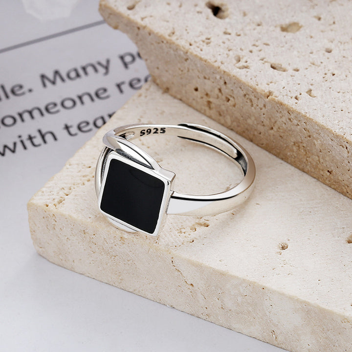Fashion Sterling Silver Square Ring