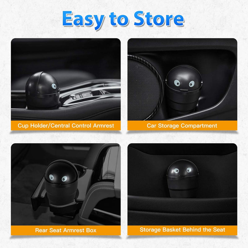 universal mini car trash can with swing lid, view 8 - MRSLM