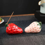 porcelain strawberry incense holder, view 5 - MRSLM