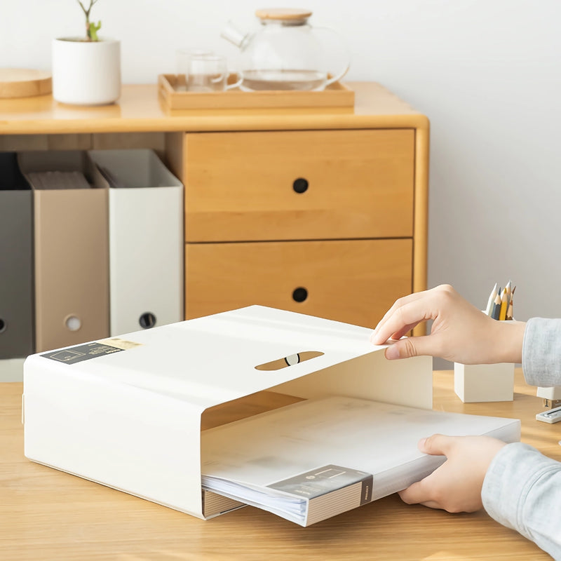 foldable desktop bookcase file organizer, view 5 - MRSLM