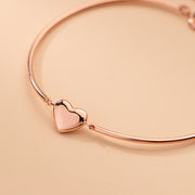 Women's glossy heart sterling silver bracelet, view 5 - MRSLM