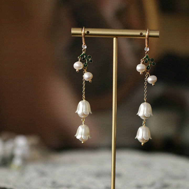 French Vintage Bell Orchid Earrings
