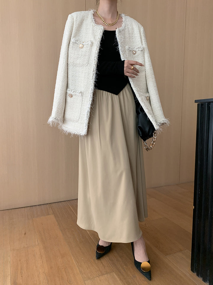 Women's Fashion Square Collar Brushed Dress