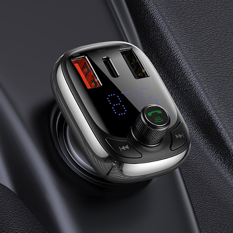 Bluetooth 5.0 FM-Transmitter &amp; Schnell-Autoladegerät mit Unterstützung für mehrere Geräte