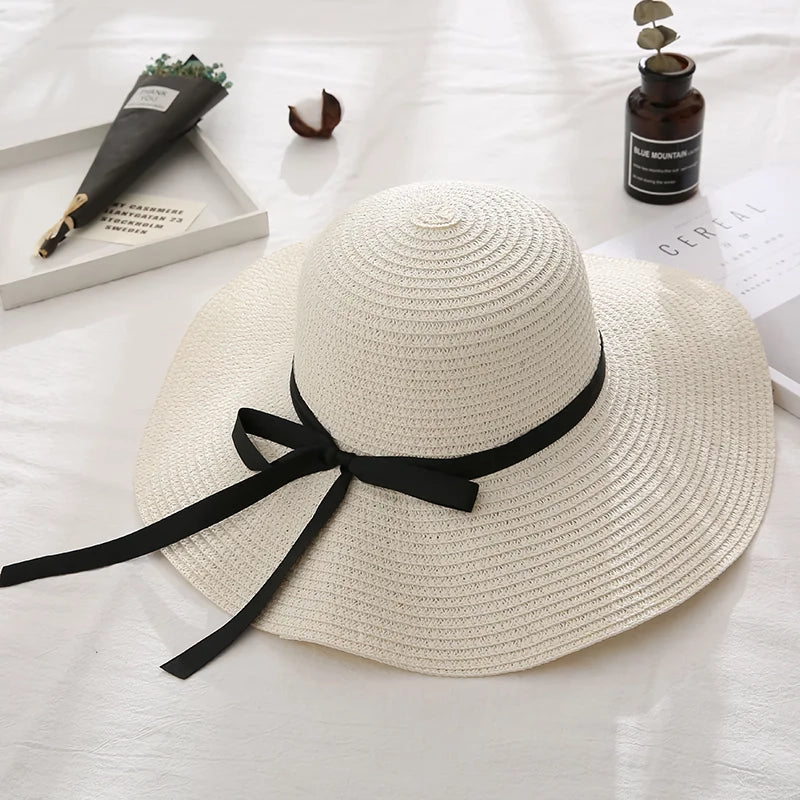 Foldable summer straw hat for women, view 4 - MRSLM