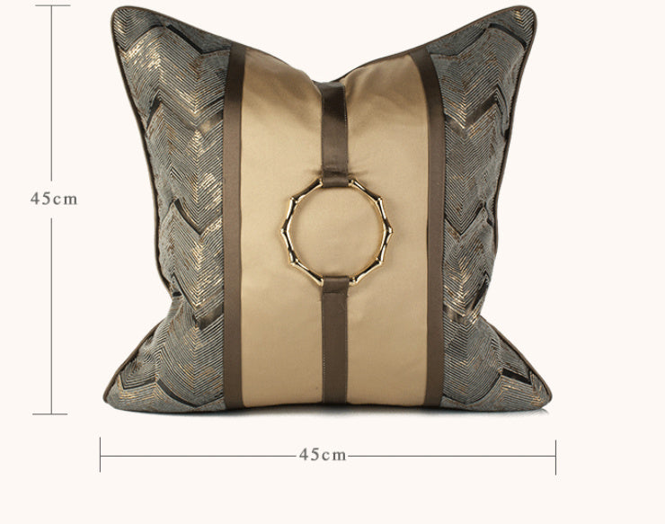 copper ring jacquard cushion cover, view 5 - MRSLM