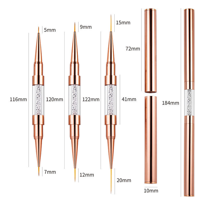 double head nail art brush, view 10 - MRSLM