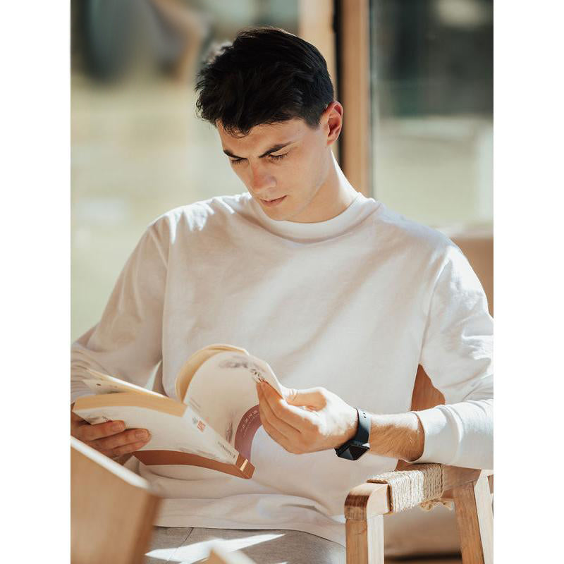 men's long sleeve cotton t-shirt, view 4 - MRSLM