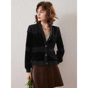 lace v-neck long sleeve cardigan, view 5 - MRSLM