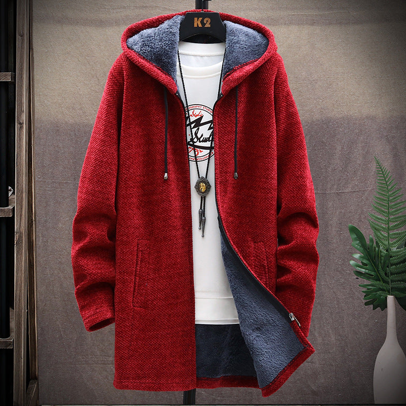 Men's fleece-lined hooded sweater jacket, view 2 - MRSLM