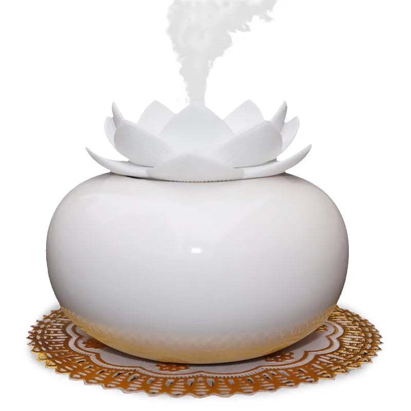 lotus ceramic air humidifier and aroma diffuser, view 2 - MRSLM