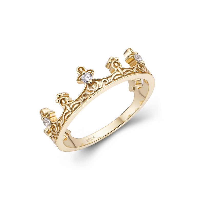S925 silver princess crown ring, view 3 - MRSLM