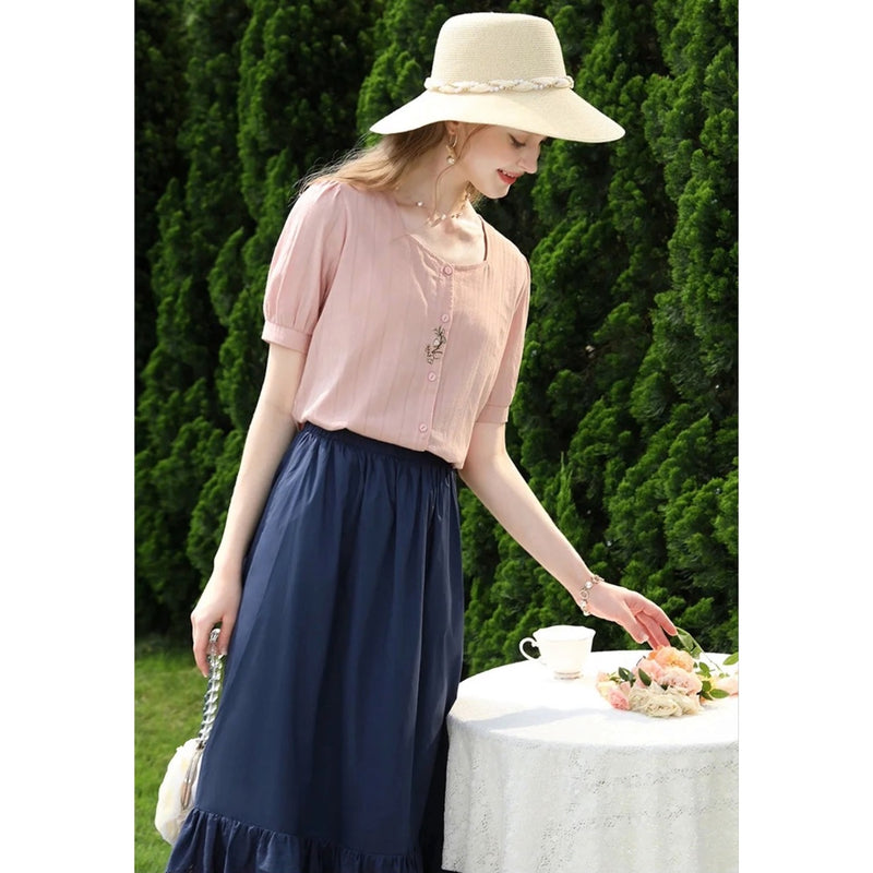 embroidered cotton shirt, view 5 - MRSLM