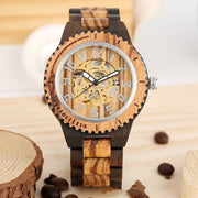 bamboo wood automatic watch, view 10 - MRSLM