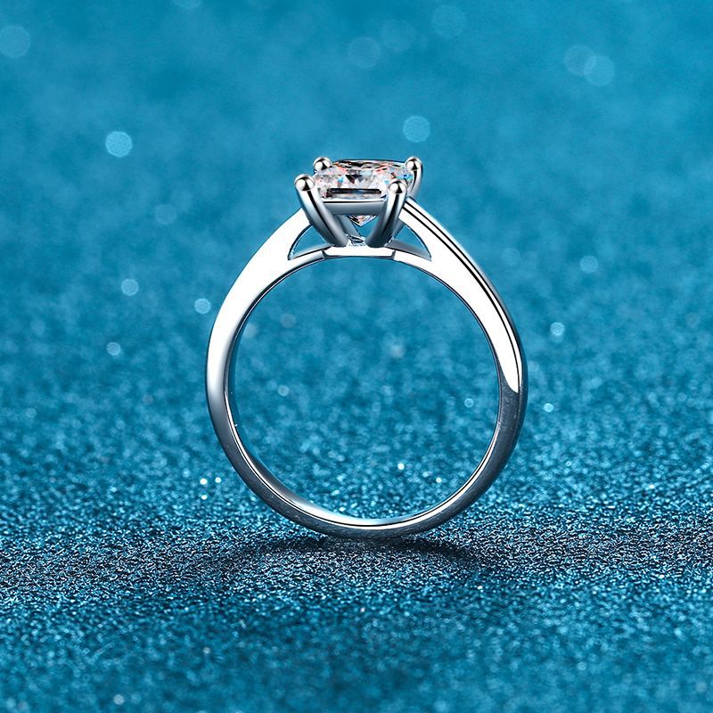 925 Sterling Silver Ring Special-shaped 1 Karat 2 Karat Four-claw Moissanite Ring