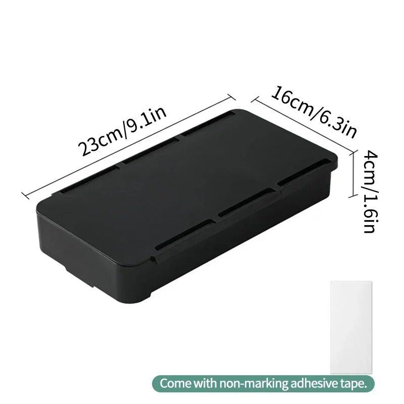 Gaveta compacta autoadesiva para armazenamento sob a mesa