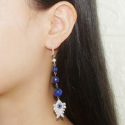 turquoise lapis lazuli fish earrings, view 6 - MRSLM