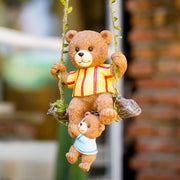mother and child bear on swing ornament, view 2 - MRSLM