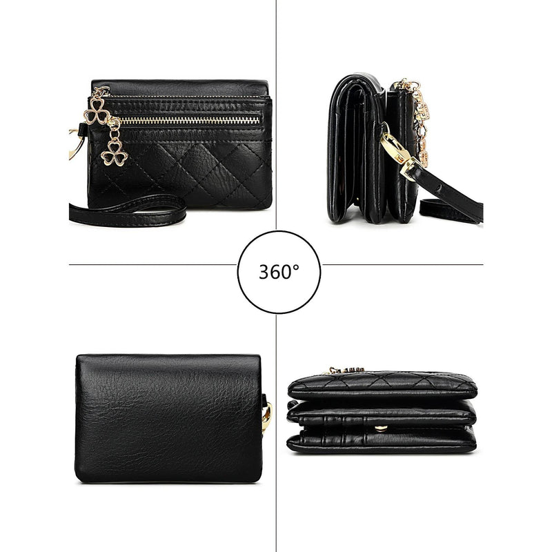 Women's Vintage Bifold Short Wallet with Wristband