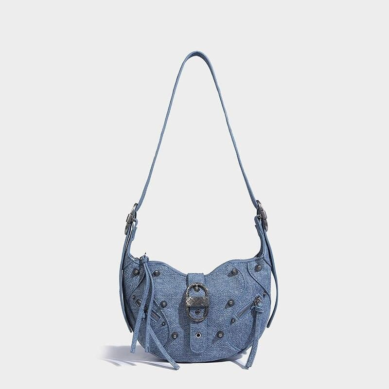 Mochila transversal de couro de luxo rosa punk