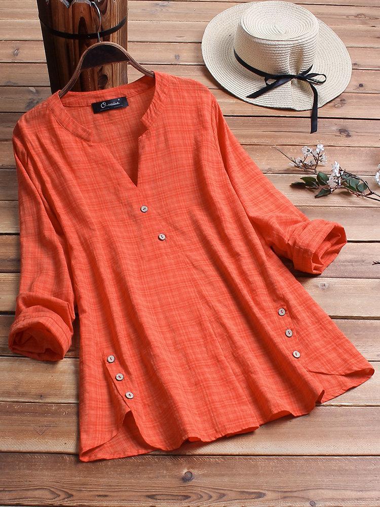 Irregular Hem Button Decoration Top For Women