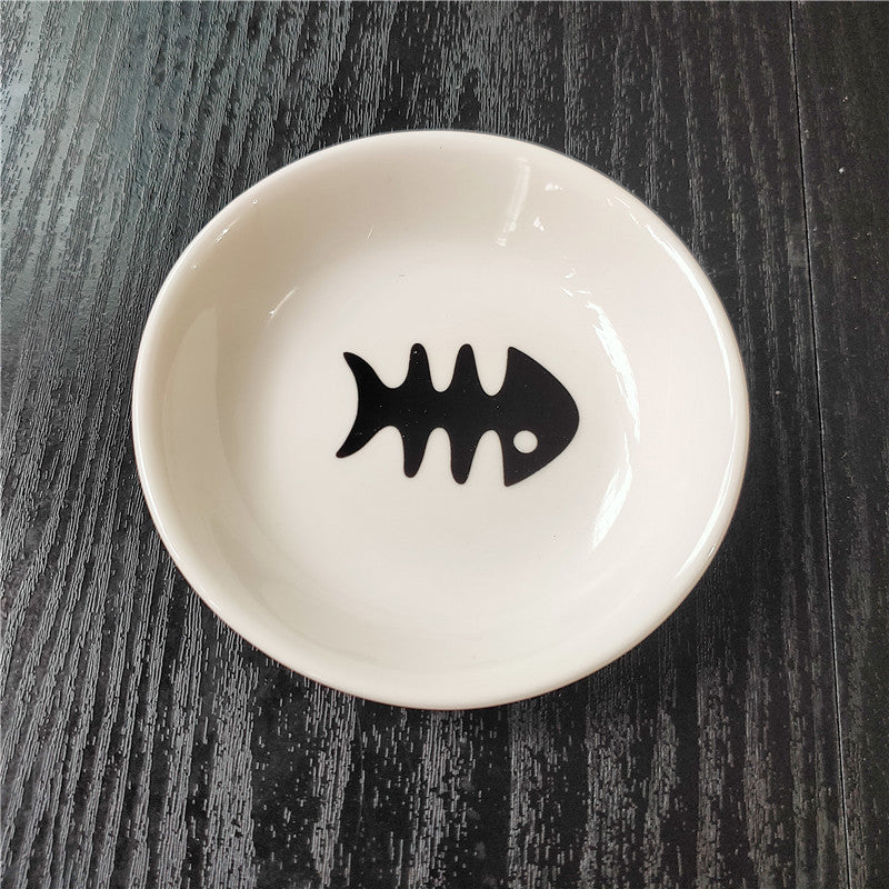 cute cat mini ceramic snack plate, view 8 - MRSLM