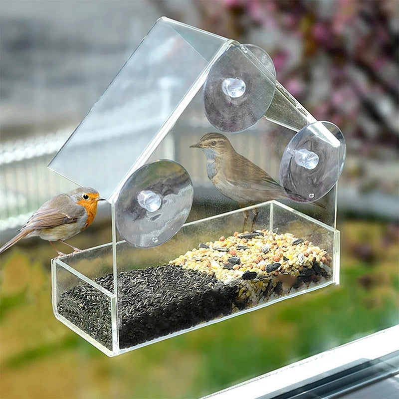 Wildvogelfutterhaus am Fenster