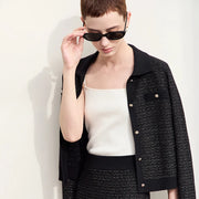 retro lapel woolen cardigan, view 8 - MRSLM