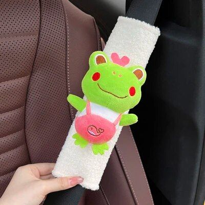 Plush Heart Frog Car Safety Belt Shoulder Cover