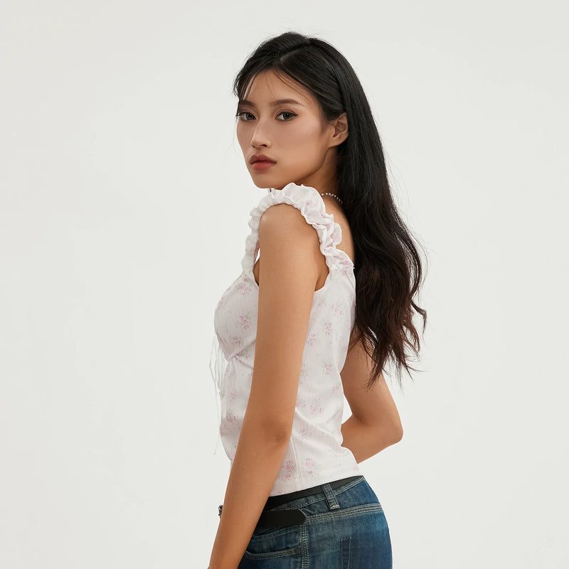 lace patchwork crop top, view 5 - MRSLM
