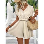 Women's batwing sleeve shorts jumpsuit, view 6 - MRSLM