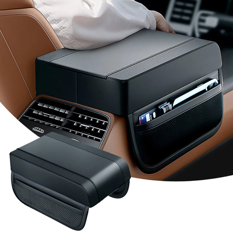 universal black car armrest pad cover, view 3 - MRSLM