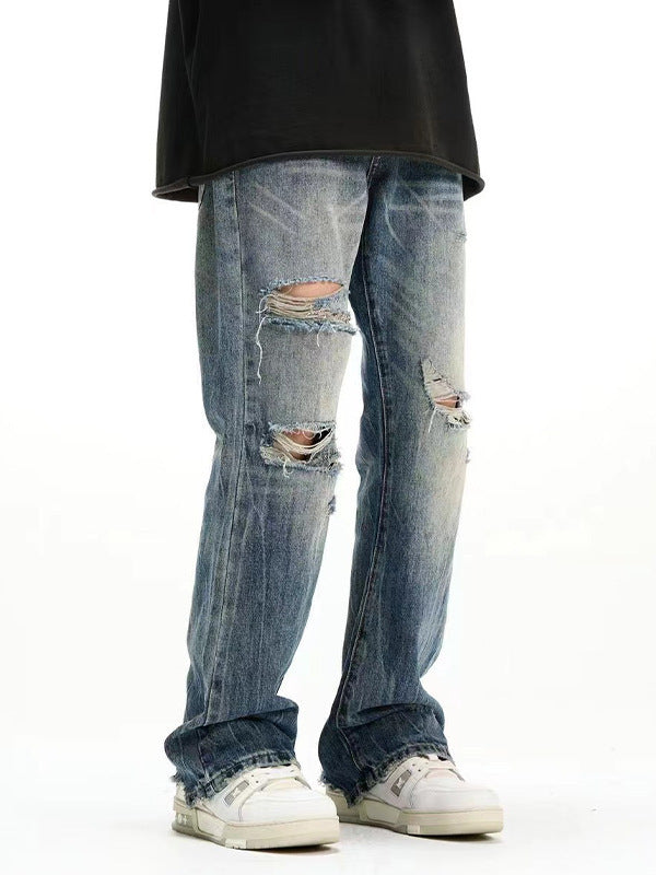 men's ripped blue jeans, view 3 - MRSLM