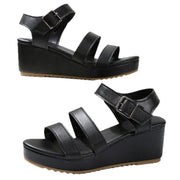 women's black wedge sandals, view 6 - MRSLM