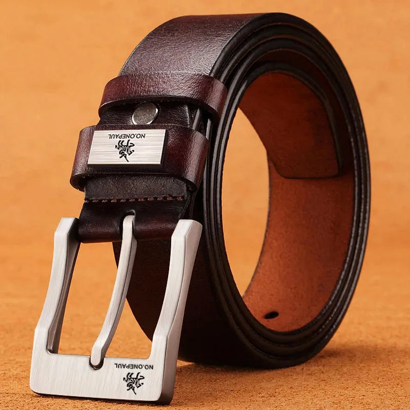 men's genuine leather casual belt, view 4 - MRSLM