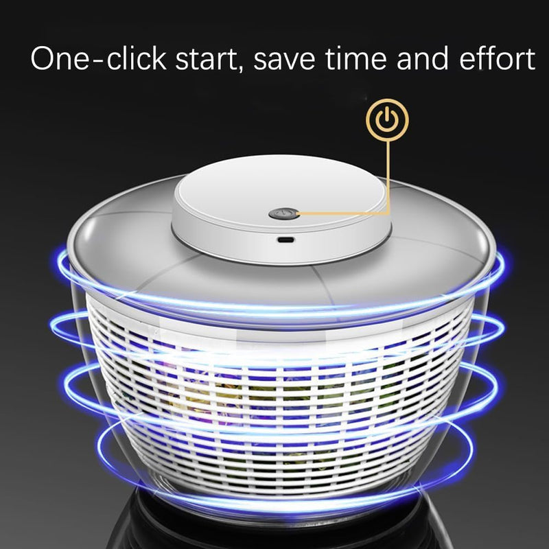 electric vegetable dehydrator salad spinner, view 4 - MRSLM