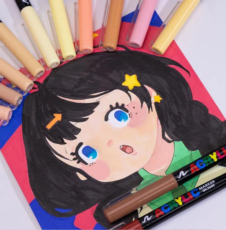 12 skin tone acrylic paint pens - MRSLM