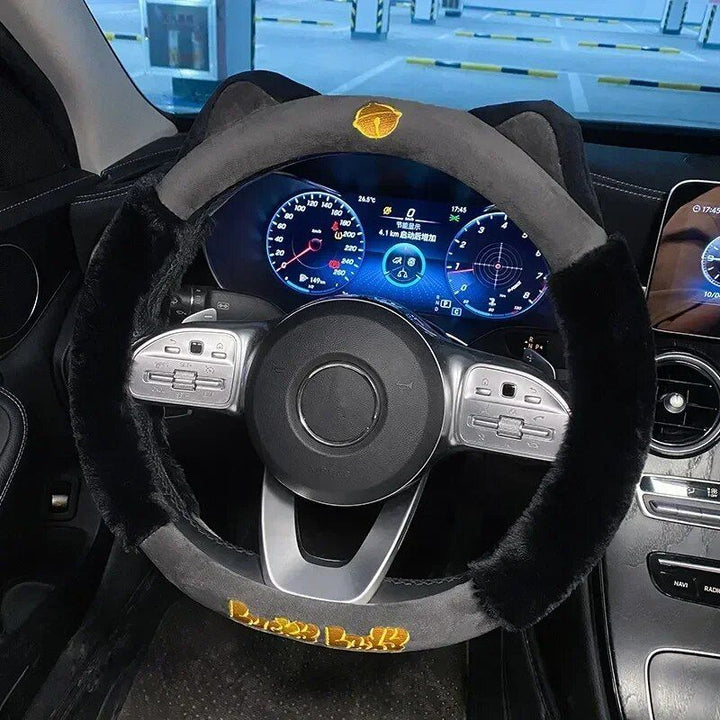 Colorful Plush Winter Steering Wheel Cover