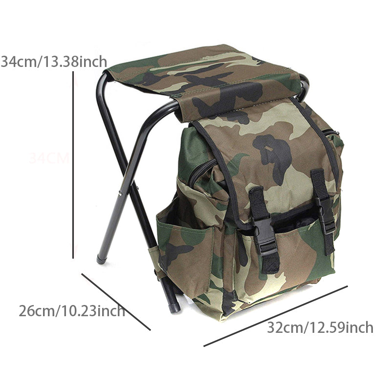Cadeira de pesca dobrável portátil para camping com mochila