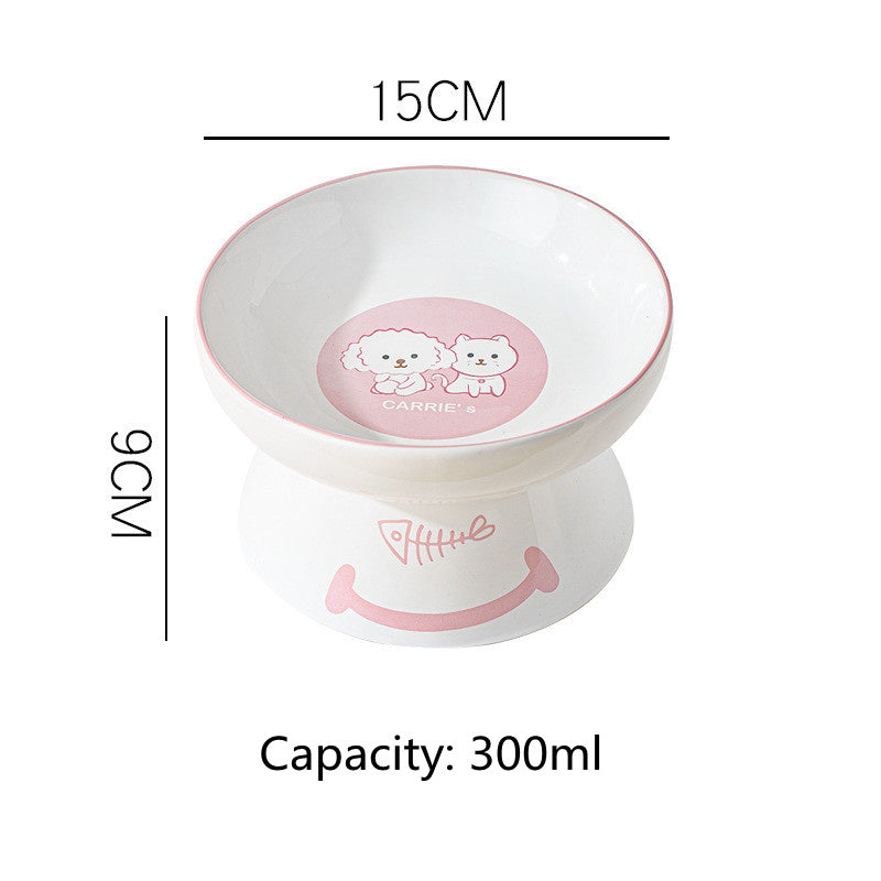 elevated ceramic pet bowl, view 9 - MRSLM