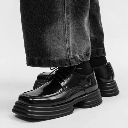 increase height black men's formal leather shoes - MRSLM